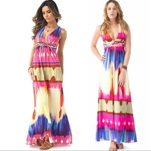 SKY Sky Lyrica Maxi Dress Colorful Fuchsia Print